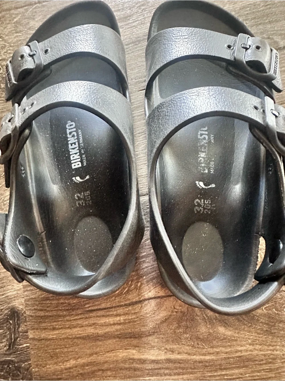 Birkenstock Kids Black Two-Strap EVA Sandals